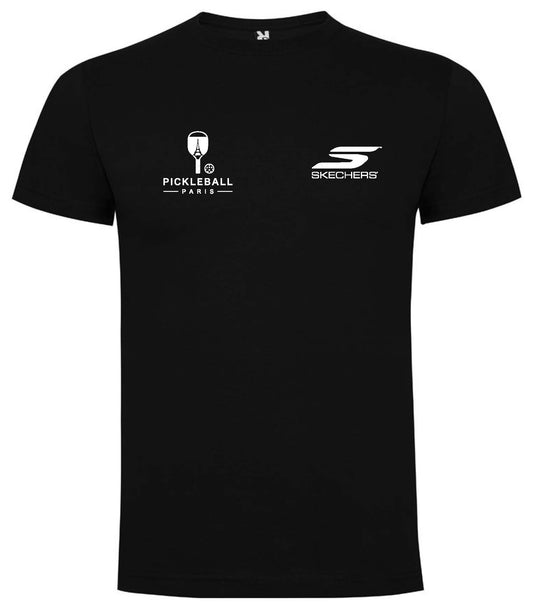 T-shirt homme noir Pickleball Paris x Sckechers